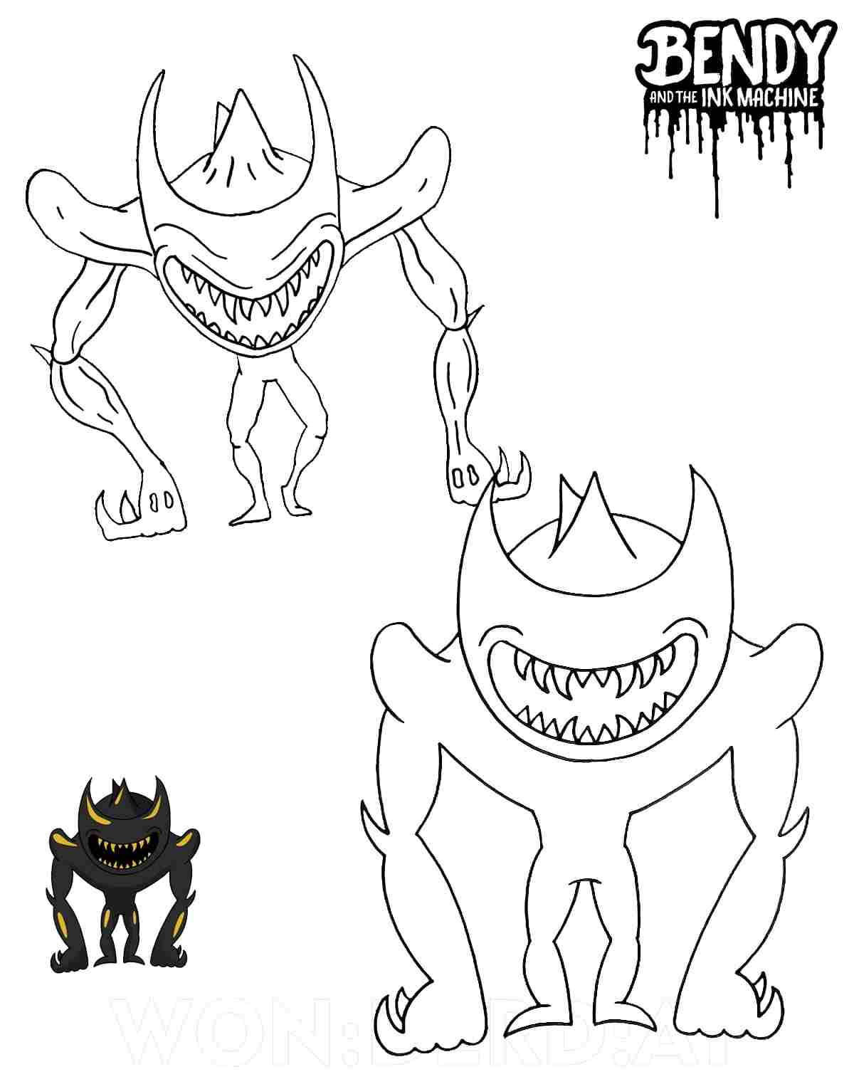 Demon Beast Bendy, o chefe final de Bendy e a Ink Machine de Bendy