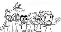 All main characters in Bendy and the Ink Machine Coloring Page