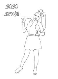 Jojo Siwa shows victory fingers Coloring Page