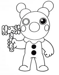 Clowny skin with a hammer from Roblox Coloring Page