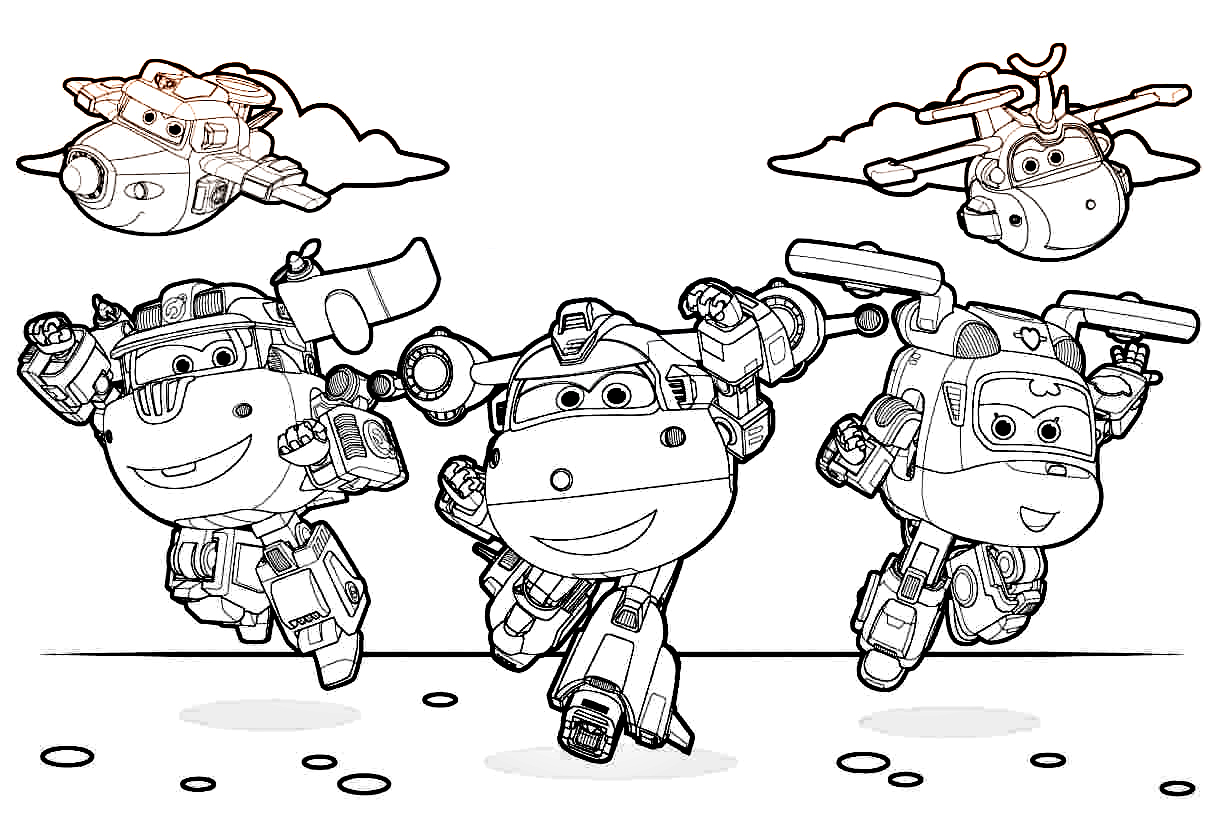 Jett joins in Super Wings Mission Team Coloring Pages