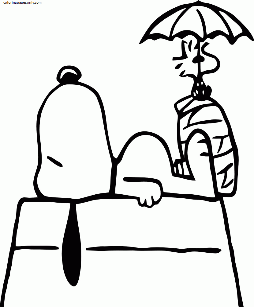 Woodstock And Snoopy 1 Coloring Page