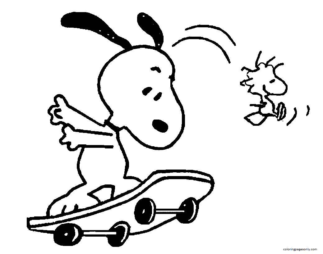 Woodstock And Snoopy Coloring Pages