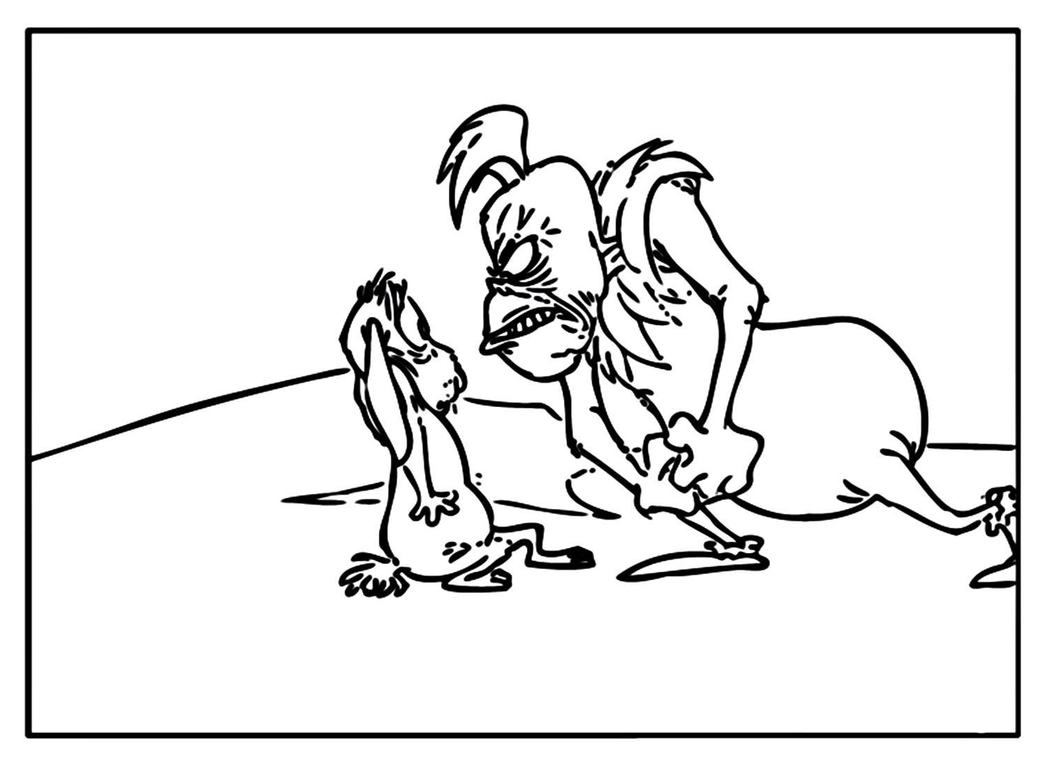 Grinch Terrified His Dog Max Coloring Pages