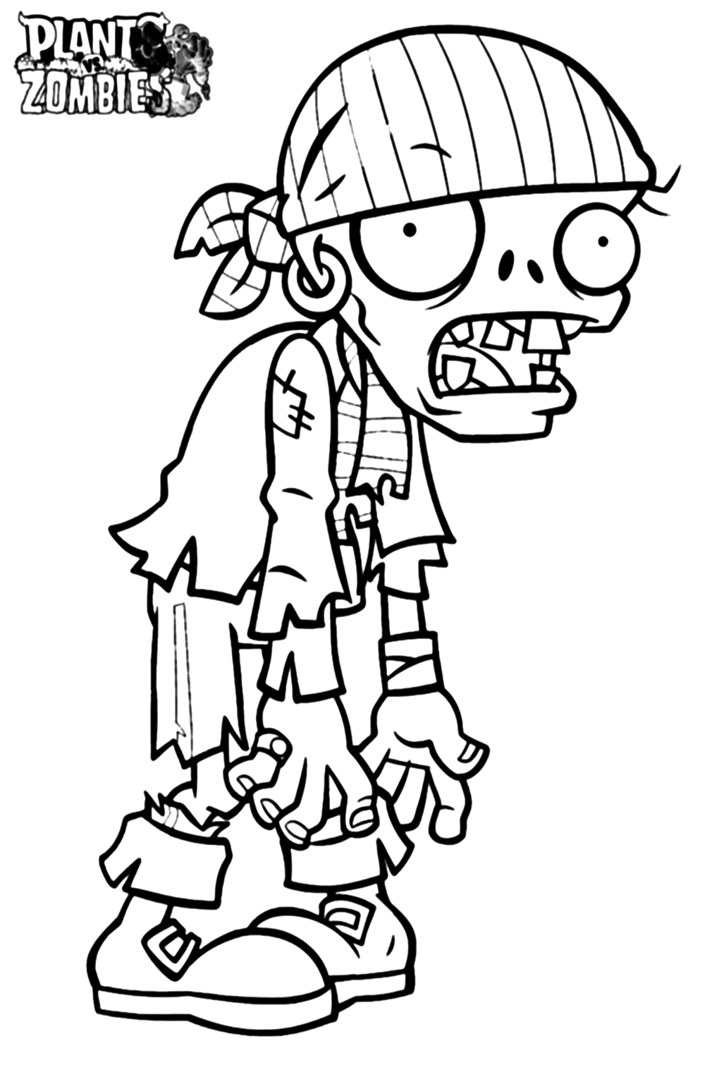 Pirate Zombie Coloring Page
