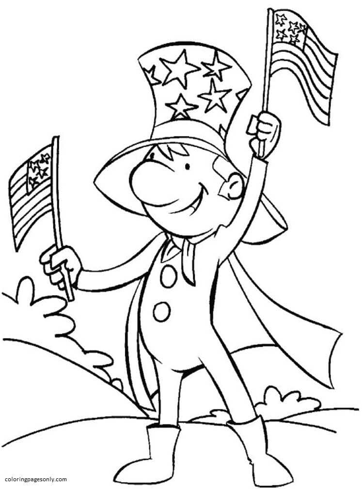 4th Of July 1 Coloring Page