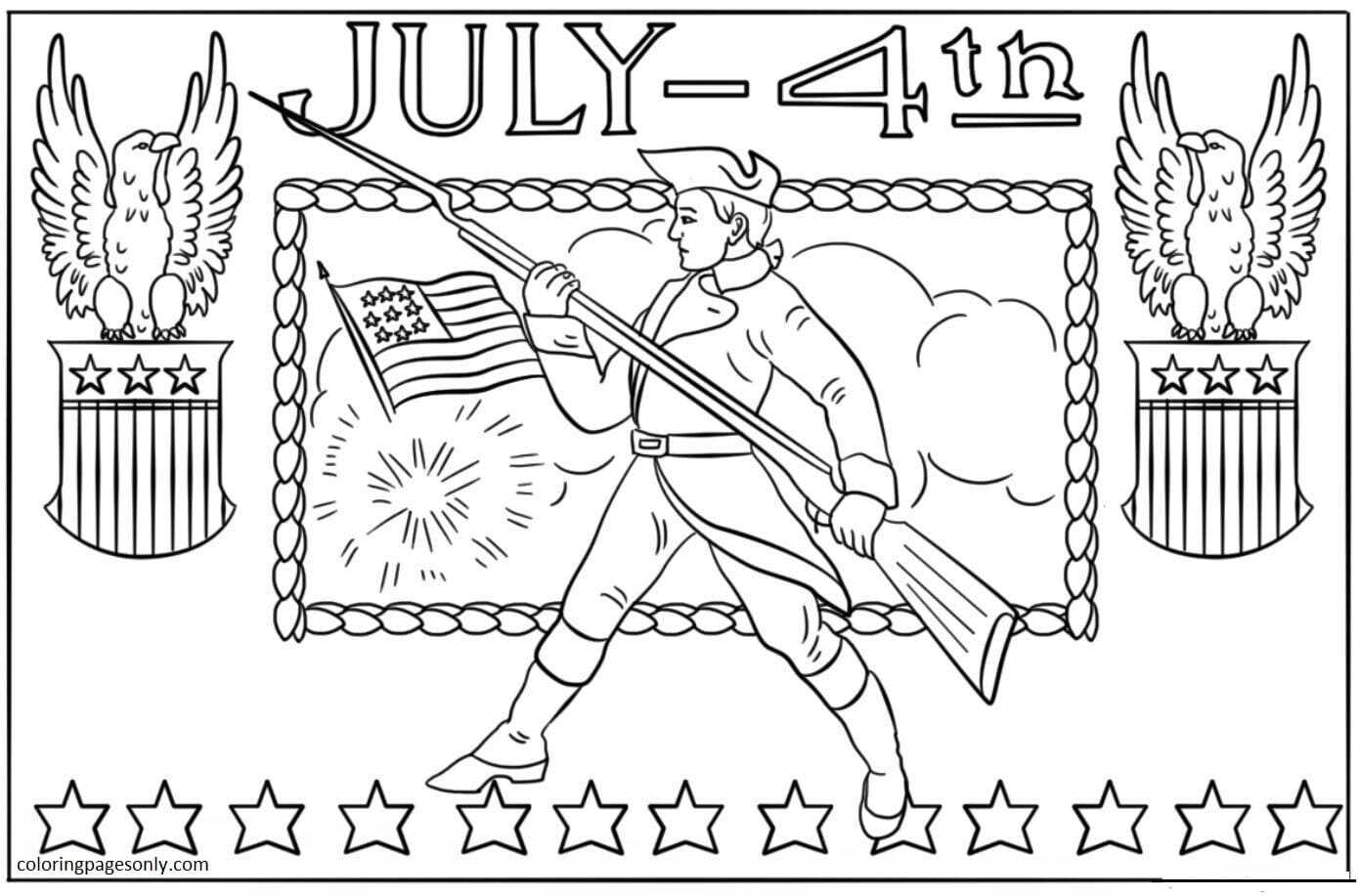 4th of july Independence Day Coloring Page