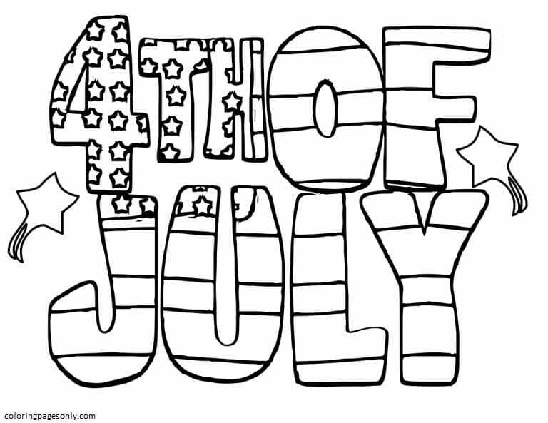 4th Of July Usa Coloring Page