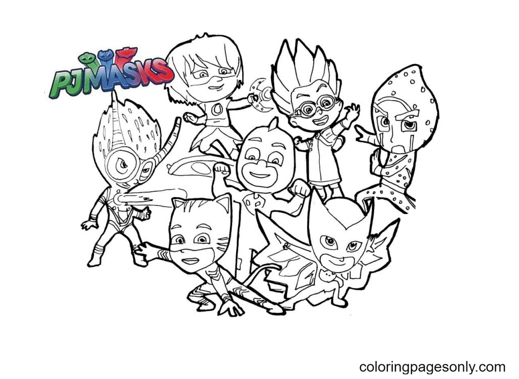 جميع شخصيات سلسلة الرسوم المتحركة Coloring Page