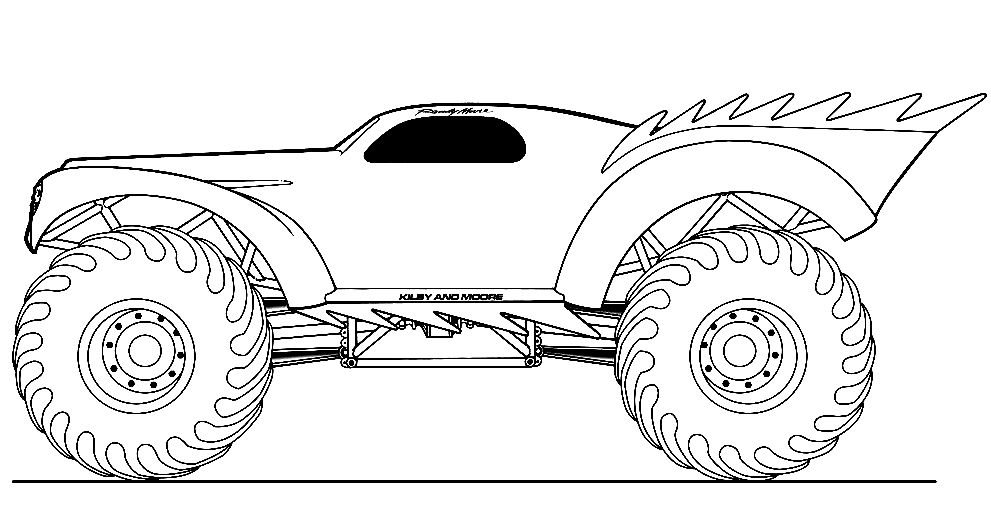 Geweldige Monster Truck Kleurplaat