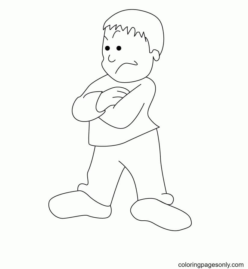 Angry Boy Coloring Pages