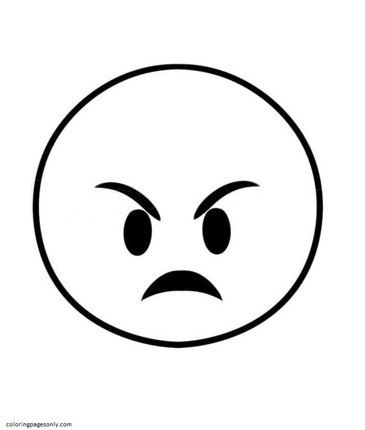 Angry Emoji Coloring Page