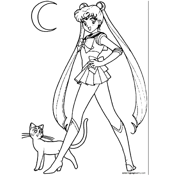 Anime Sailor Moon 1 Coloring Page