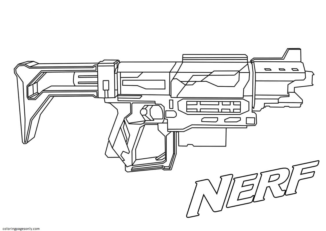 Pagina da colorare di Nerf per armi d'assalto