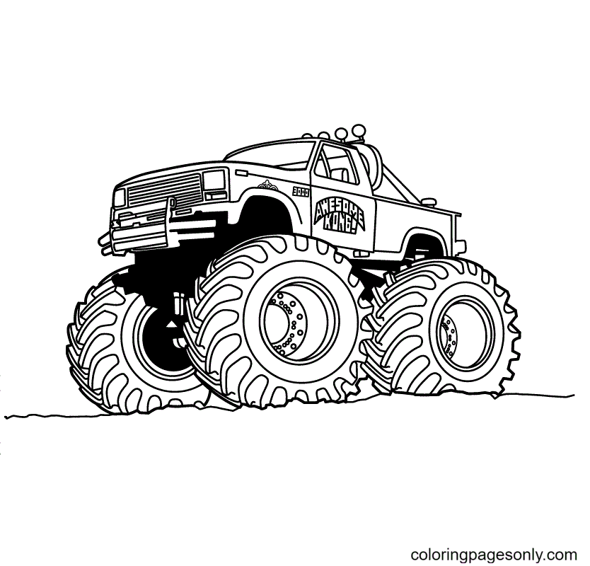 Impressionante desenho de Kong Monster Truck para colorir
