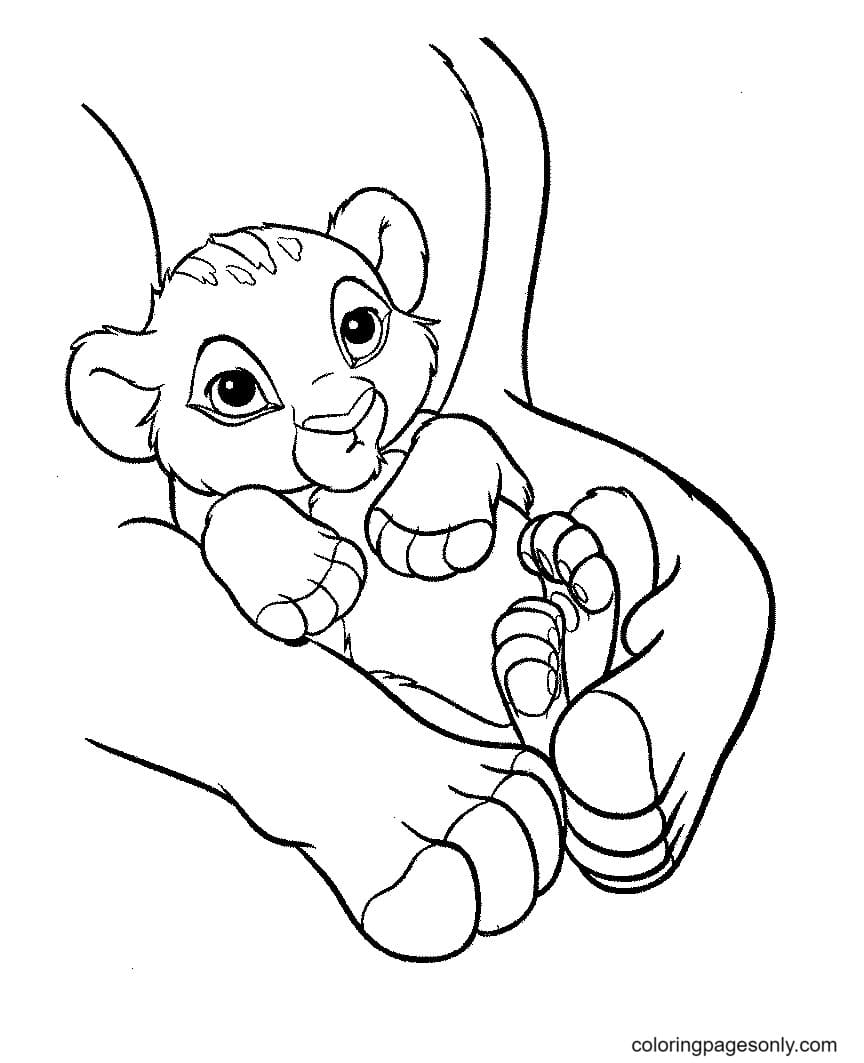 Pagina da colorare di Baby Simba
