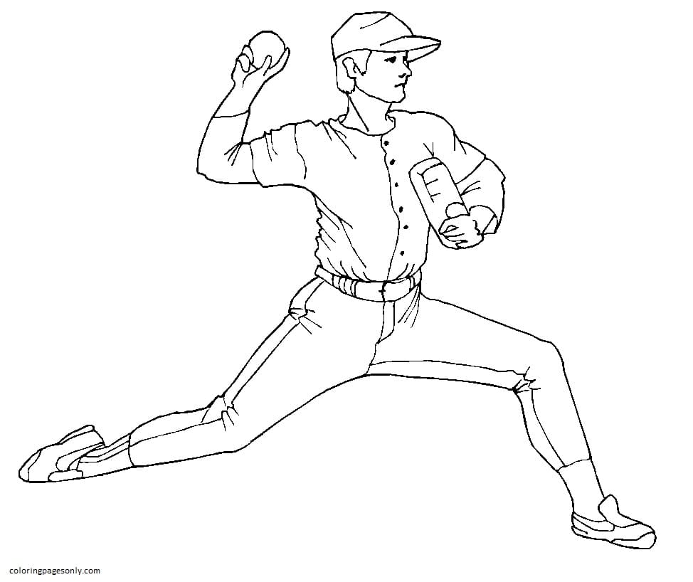 Dibujo de jugador de beisbol 2 para colorear