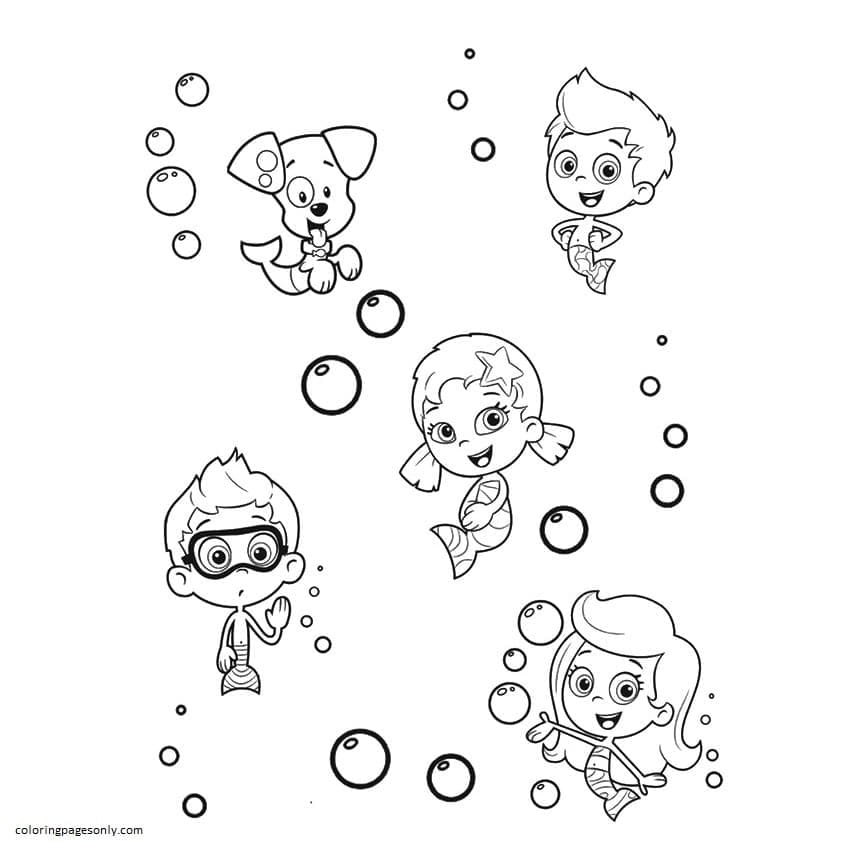 dibujos para colorear de bubble guppies