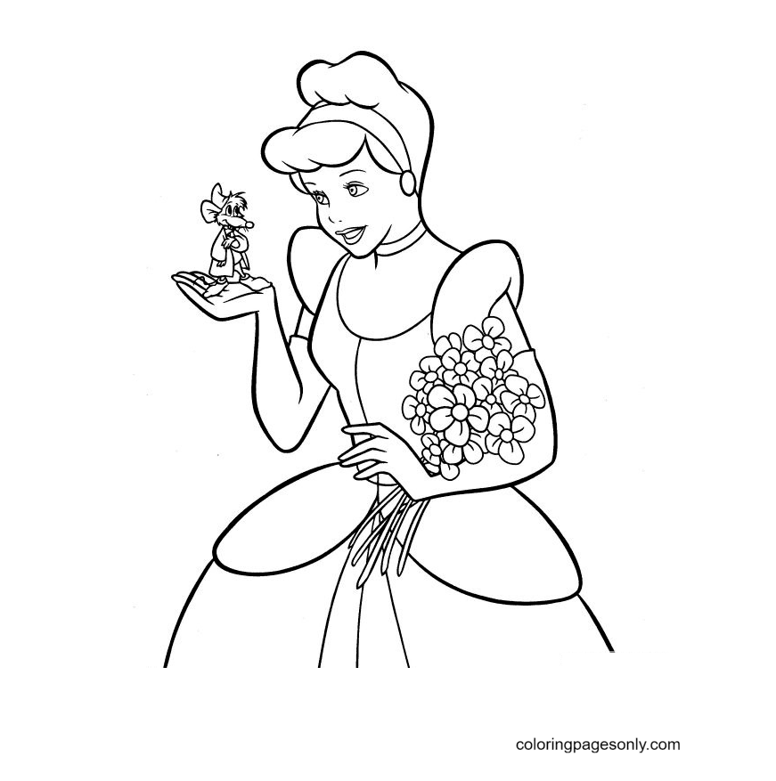 Cartoons Princess Cinderella Coloring Pages