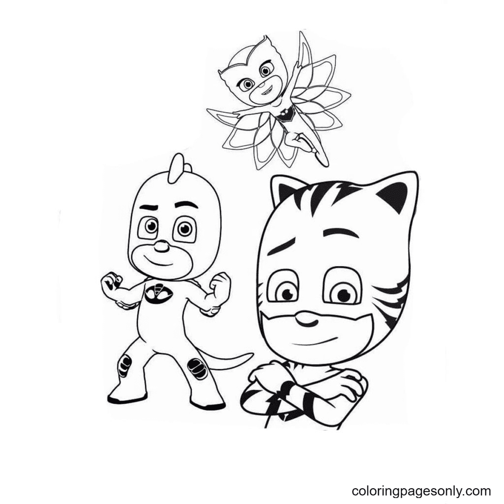 Catboy, Owlette y Gekko de PJ Masks