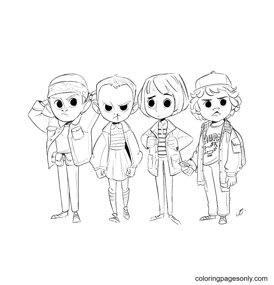 Chibi the characters in Stranger Things from Stranger Things