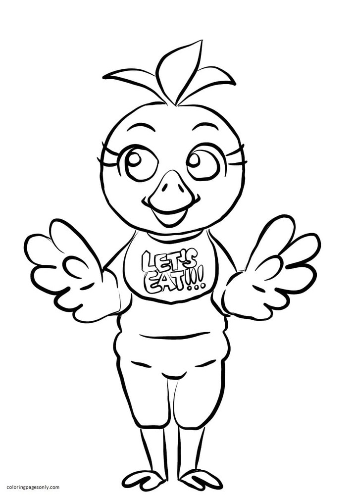 Chica Toy From FNaF Coloring Page