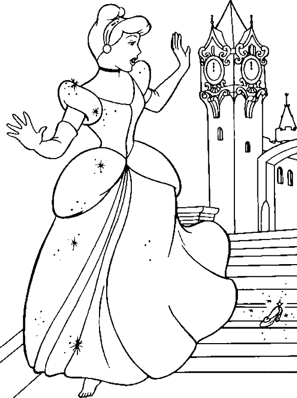 Cinderella Lost Her Shoe from Cinderella Coloring Pages