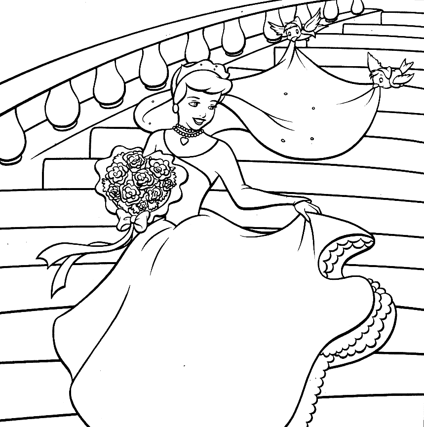 Cinderella Wedding Coloring Pages