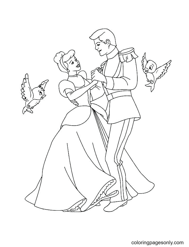 Cinderela e Príncipe dançando de Cinderela