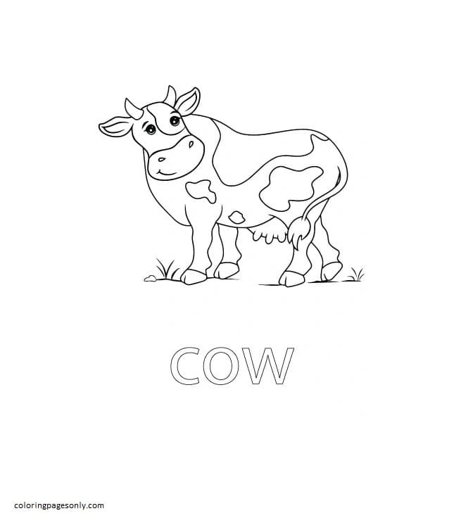 Cow Farm Coloring Page