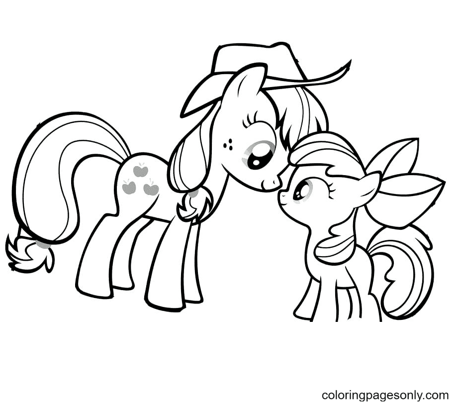Cute Applejack Coloring Pages