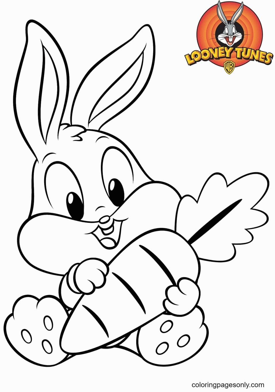 Cute Cartoon Bunnies Coloring Page