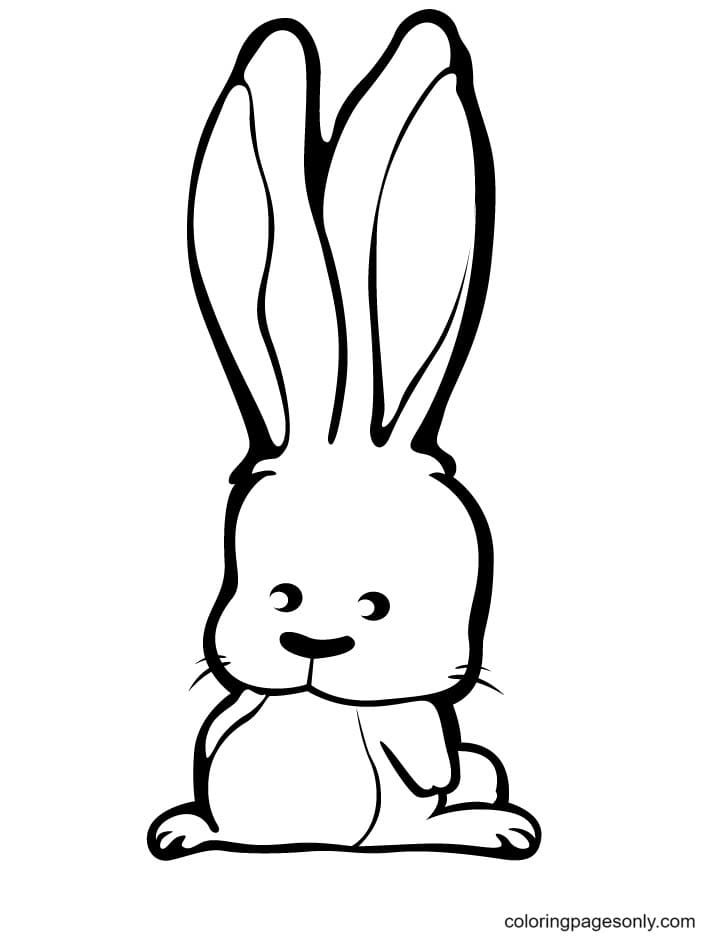 Cute Cartoon Rabbit Coloring Page