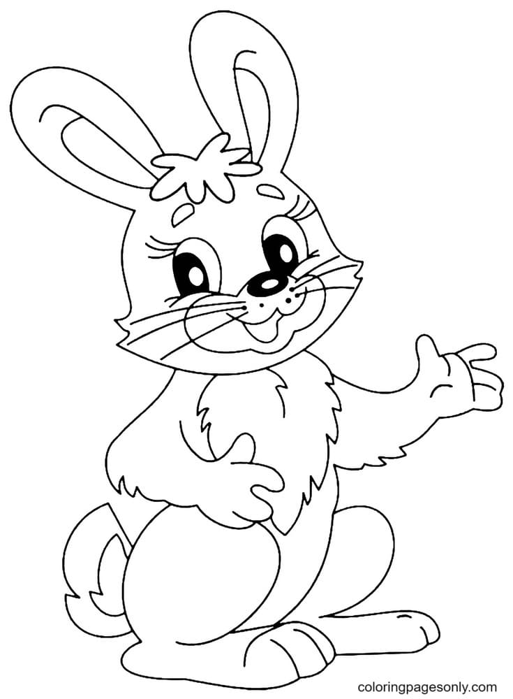 Cute Happy Bunnies Coloring Pages