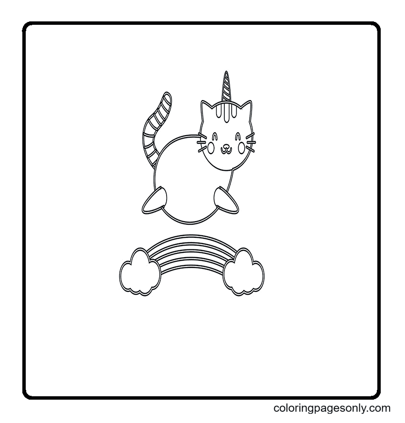 Süßes Kätzchen mit Horn von Unicorn Cat