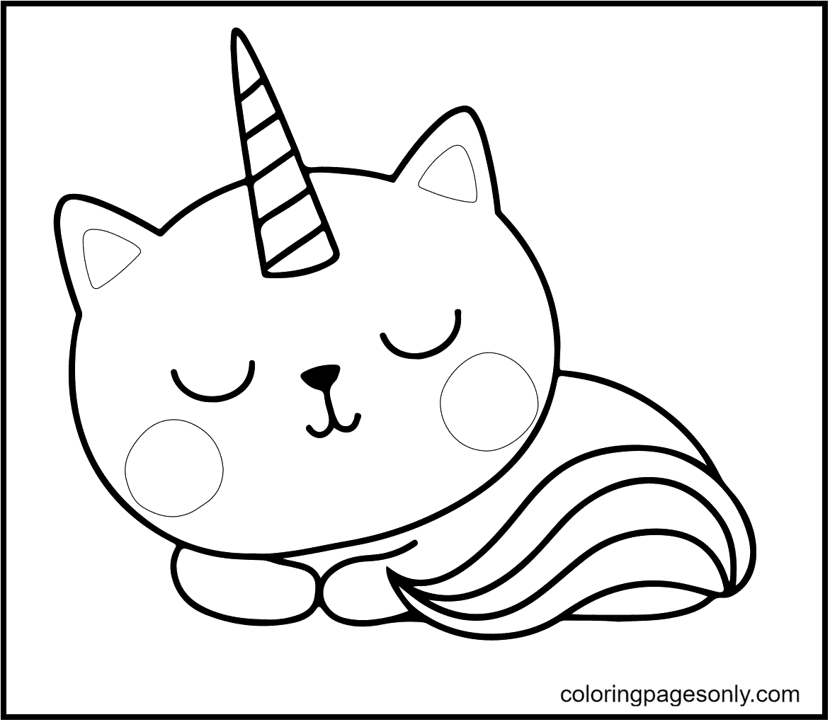 Cute Kitty Unicorn Coloring Pages   Unicorn Cat Coloring ...
