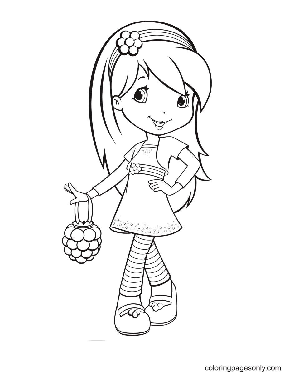 Cute Raspberry Torte Coloring Page