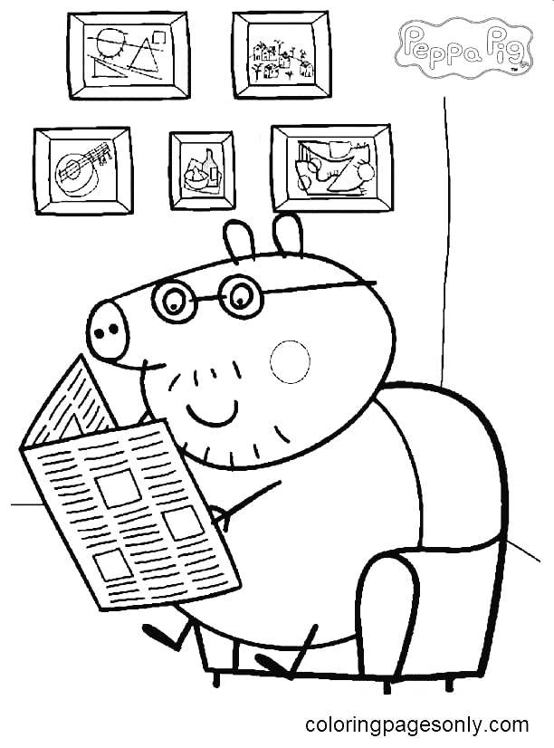 Daddy Pig Coloring Page