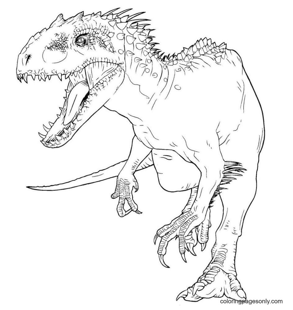 jurrasic world fallen kingdon trex coloring page