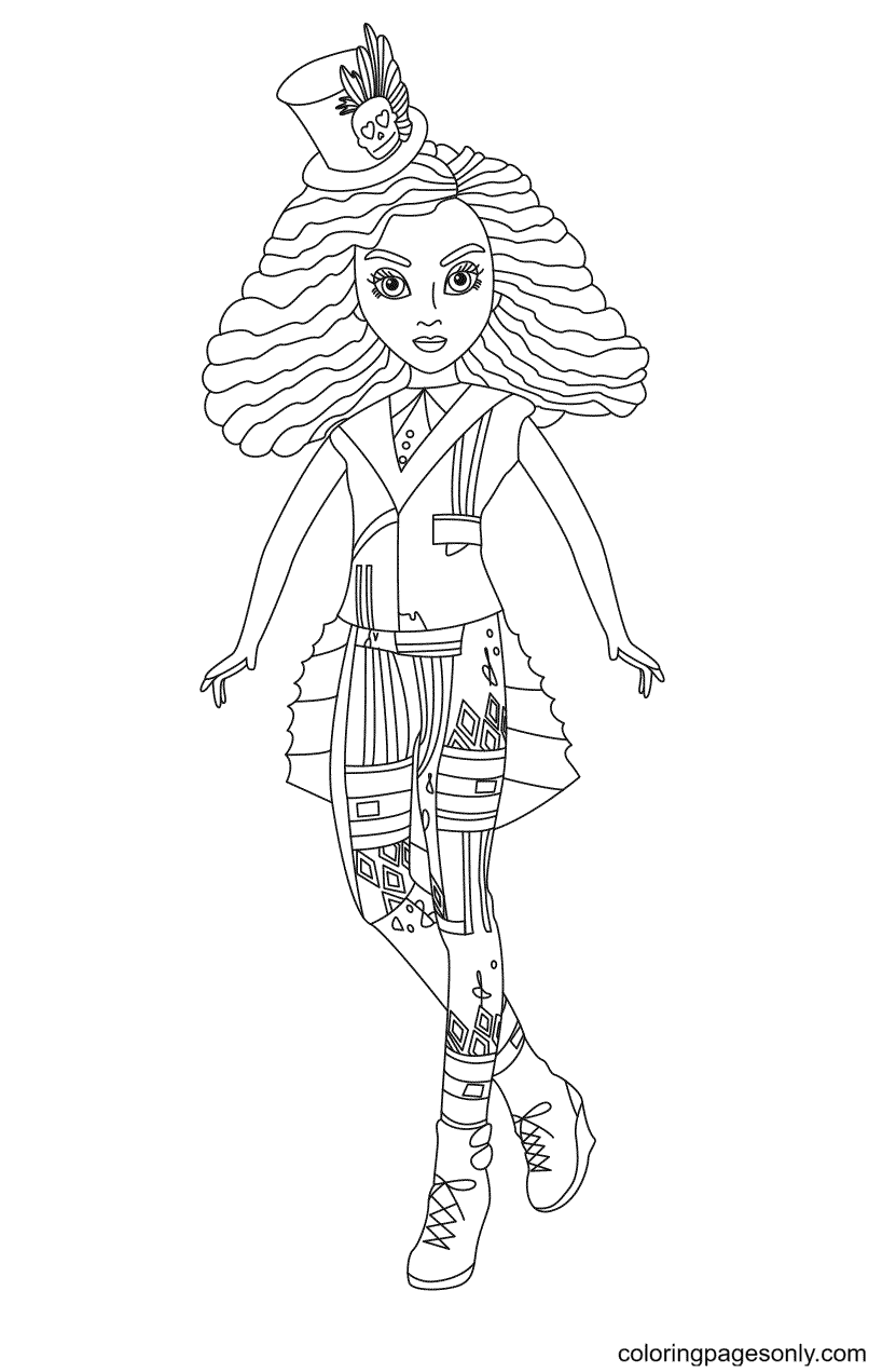 Раскраска Модная кукла Селия из мультфильма «Наследники Диснея 3»