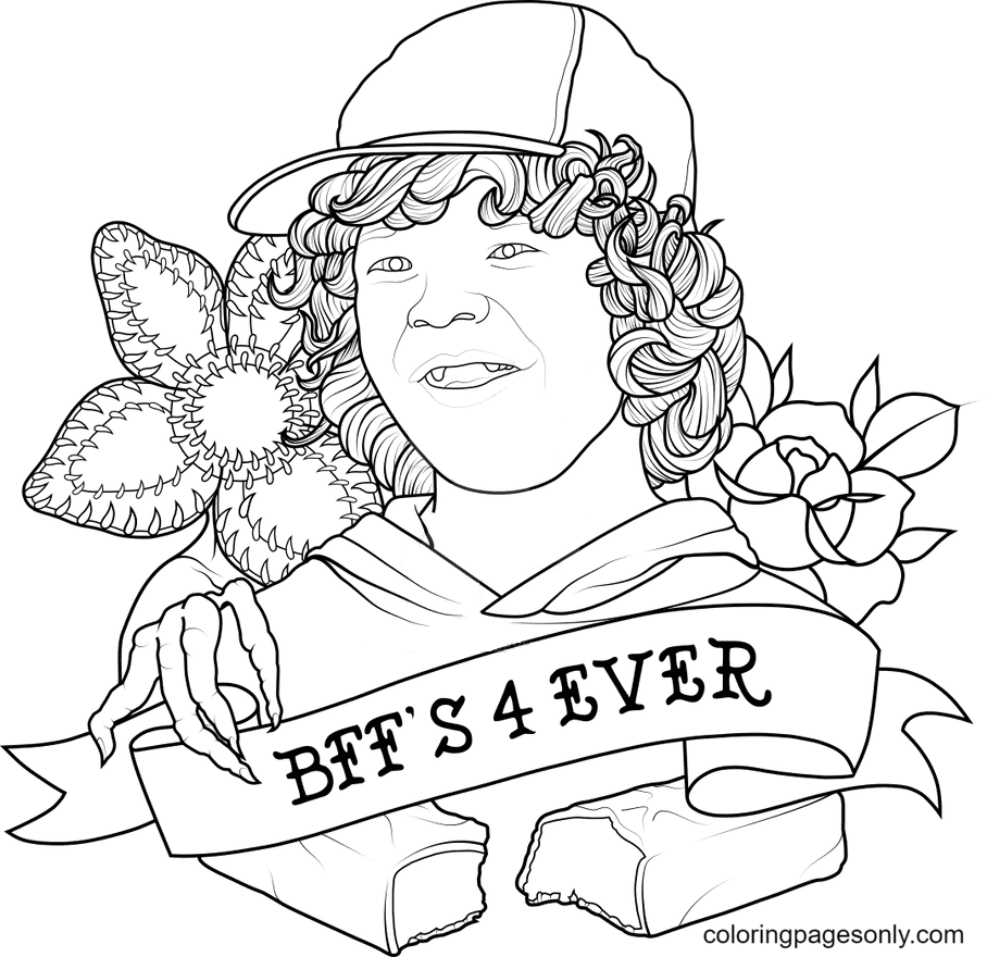 Dustin From Stranger Things Coloring Page