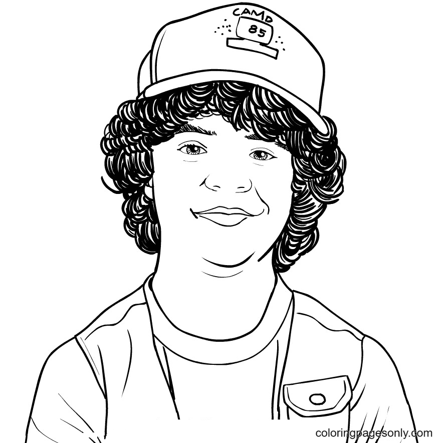 Dustin Henderson from Stranger Things Coloring Page