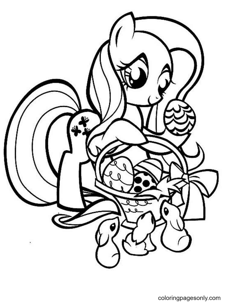 Easter Fluttershy Coloring Pages
