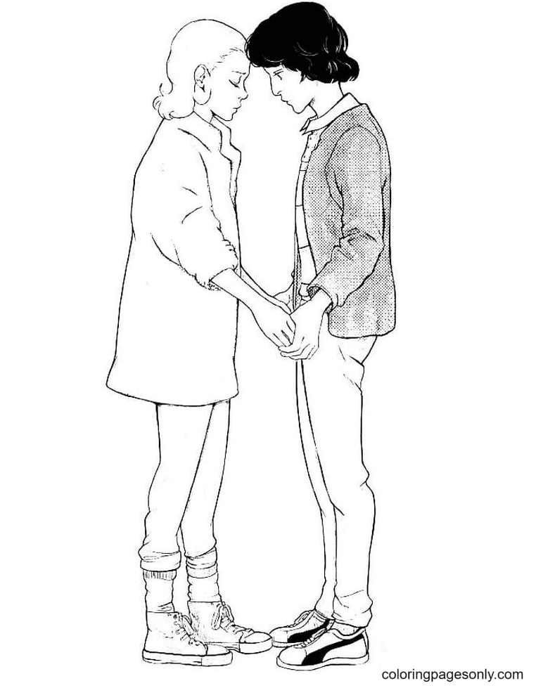 Eleven and Mike Coloring Page