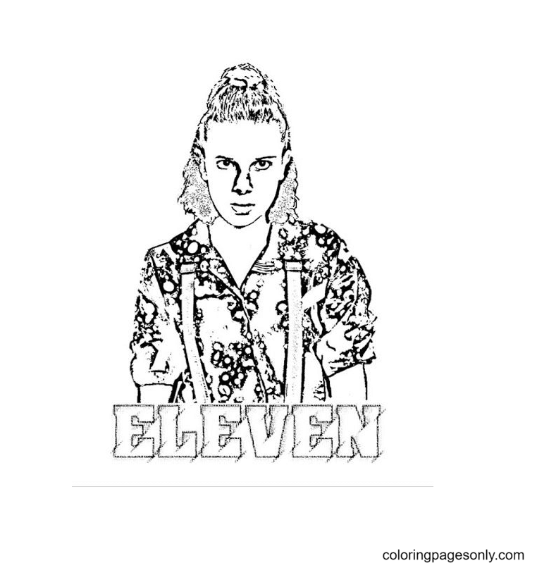 Eleven in Stranger Things Coloring Page