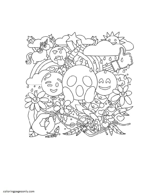 Emoticons 4 Coloring Pages