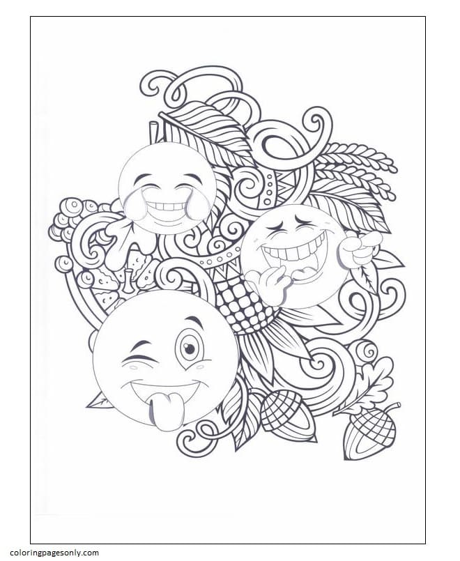 Emoticons 6 Coloring Pages
