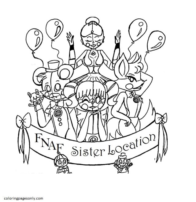 FNAF Sister Location Coloring Page