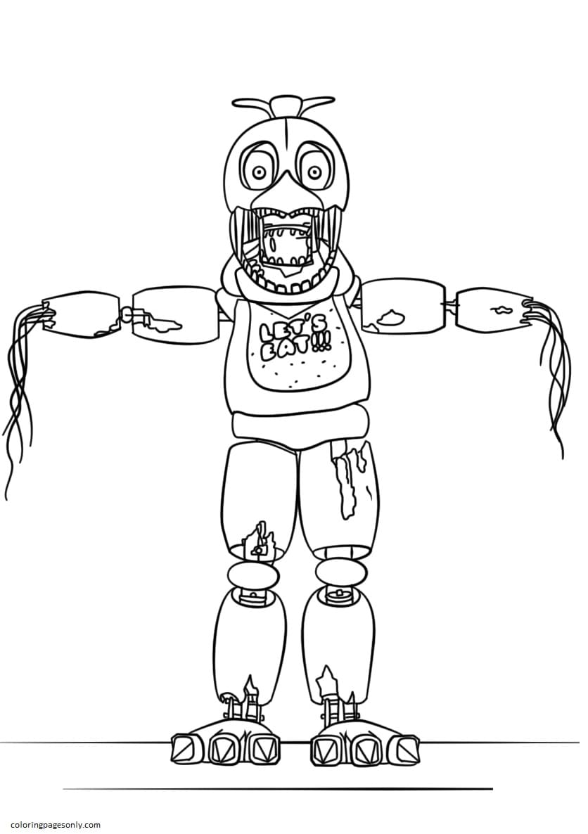 FNaF Withered Chica aus Five Nights At Freddy's 2