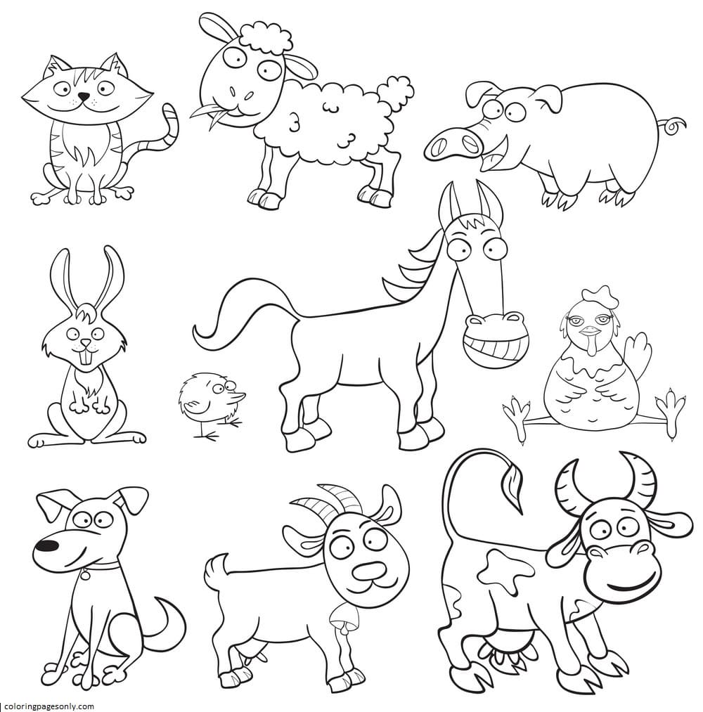 Farm Animal 7 Coloring Pages